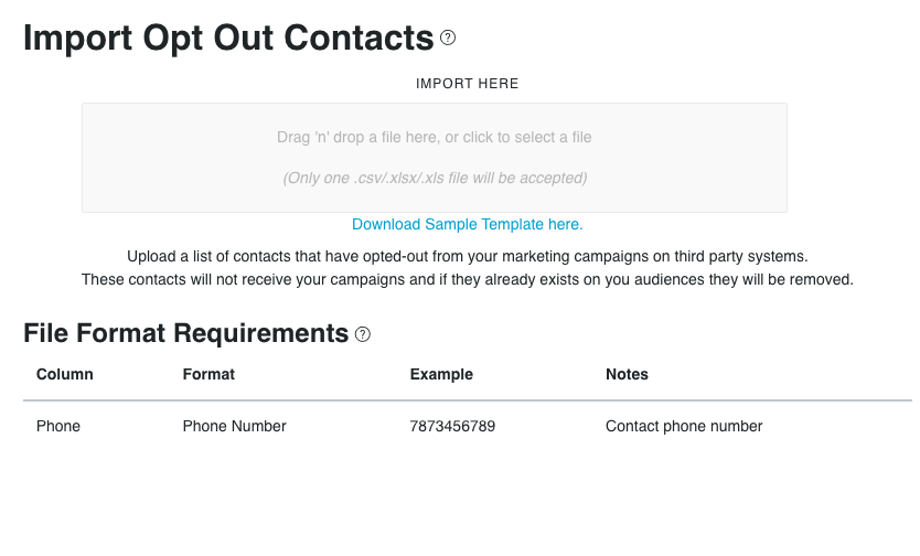 Import Opt Outs